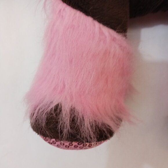 Toby NYC Kids Girls Brown & Pink "Take Me Everywhere" Horse Bag Purse Plush 20" - Picture 5 of 12